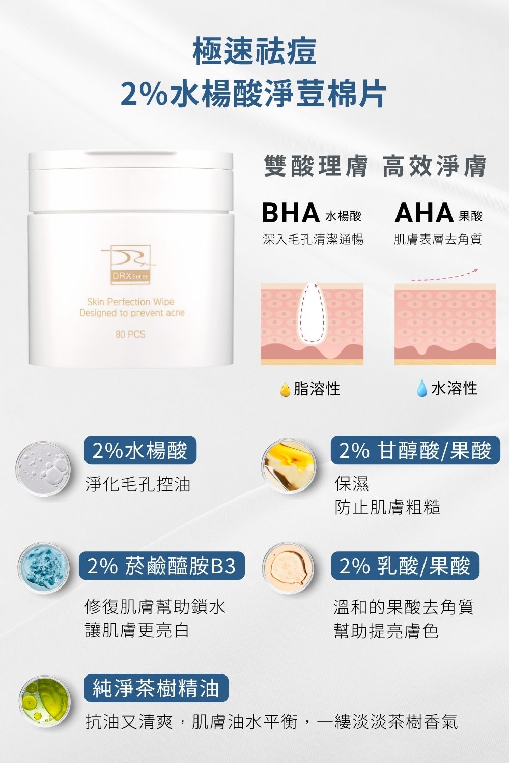 DRX達特仕的莊醫師嚴選活動專區系列-淨白A醛三寶套組，烈日傷害與高溫悶熱的失控膚況，抗老需要多道關鍵程序。痘疤女王莊醫師打造煥膚抗老公式，6倍A醛加再搭配淨顏三程序做好日常清潔調理，讓肌膚重啟障壁，重返青春透亮。