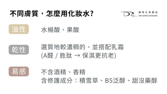 化妝水怎麼用？油性肌膚與乾性肌膚的使用步驟？