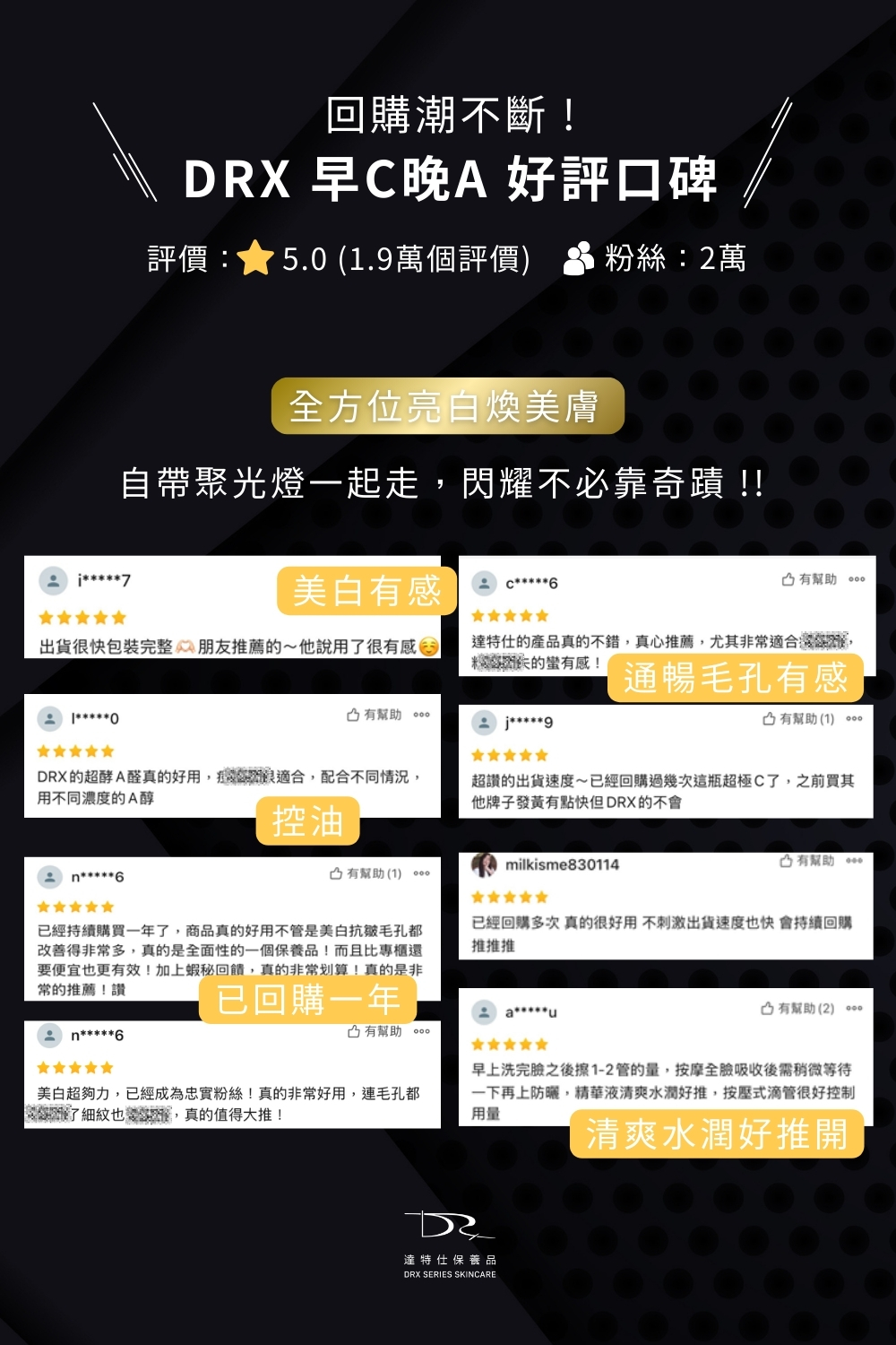 DRX達特仕的莊醫師嚴選活動專區系列-早C晚A出道組，來自 FEniX 一日店長的專業推薦，這組早C晚A出道組 是他們日常養膚的黃金搭配，養出高顏值膚況，就靠這一套早C晚A出道組 。